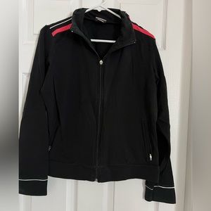 3 piece athletic set. Black and hot pink.